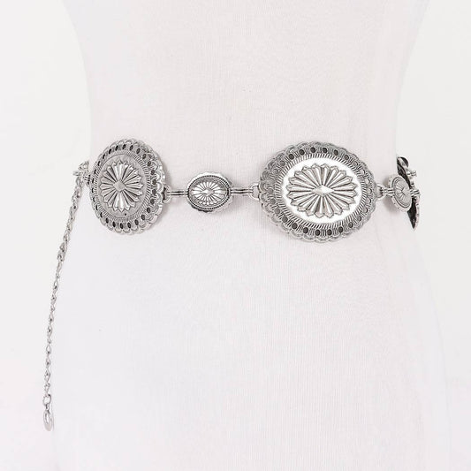 CURVY Silvertone Vintage Metal Chain Belt