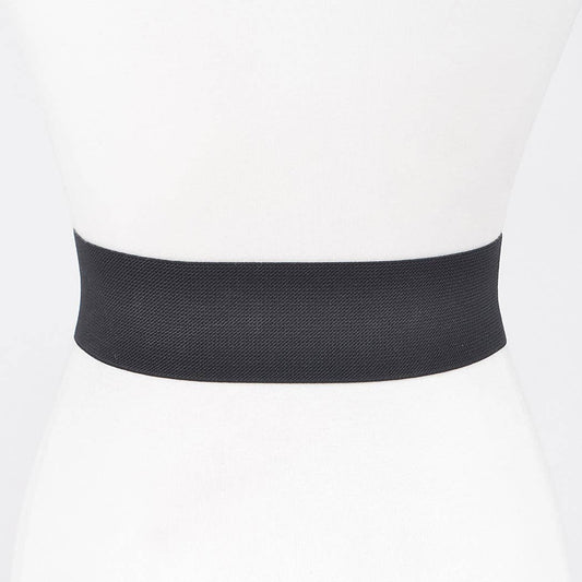 CURVY - Black Rhinestone Plus Size Elastic Belt