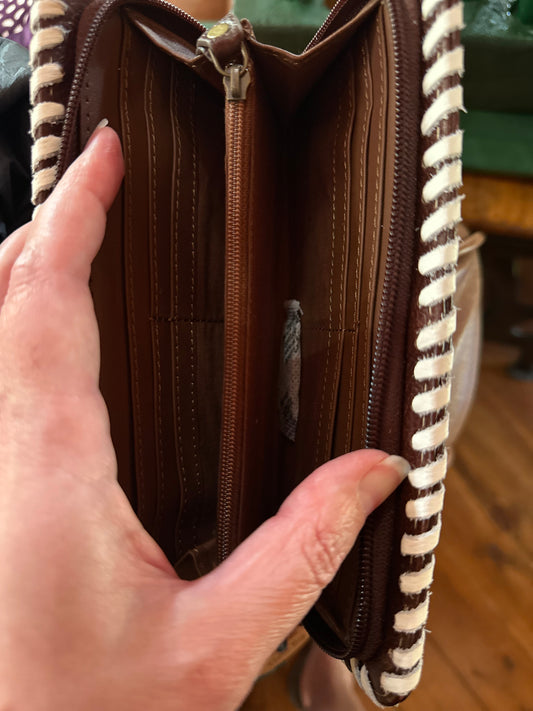 Myra Bag - Western Woven + Leather Zip Wallet