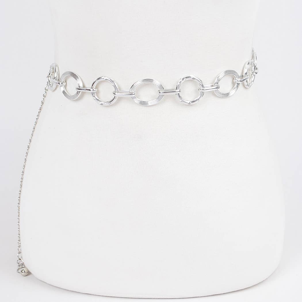 CURVY Goldtone Round Chain Belt