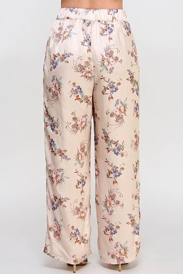 Plus Size Satin Floral Pant SS2391P-P