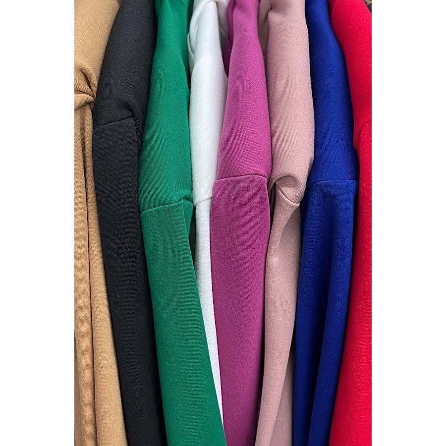Curvy - WHITE OPEN FRONT ZIP BACK BLAZER JACKET