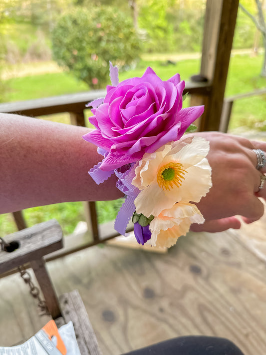 Faux Real-Touch Floral Pin Corsage - PIN on