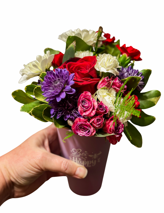 “The Cup Overfloweth” Petite Floral Bouquet