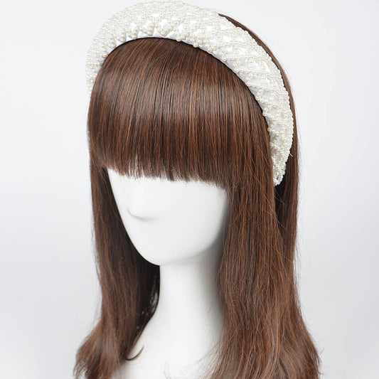 White Embellished Pearl Headband