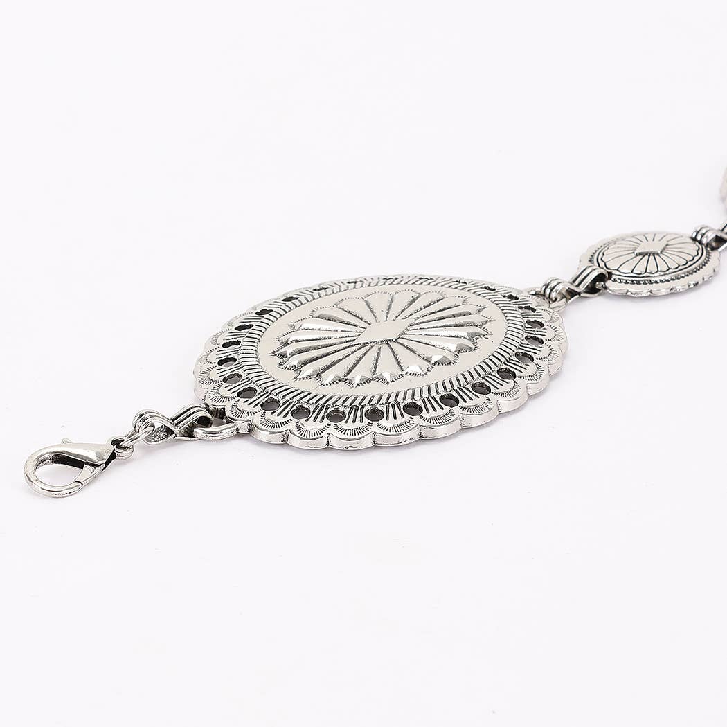 CURVY Silvertone Vintage Metal Chain Belt